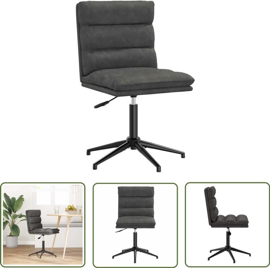 The Living Store Eetkamerstoel kunstleer zwart Eetzit Eetkamerstoel Zwarte Stoel Kunstleder Stoel Ergonomische Stoel - Foto 2