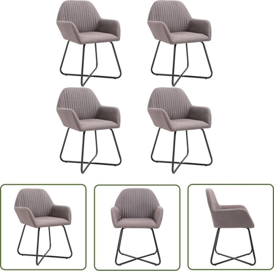 The Living Store Eetkamerstoelen 4 st draaibaar stof taupe Eetkamerstoelen Stof Stoelen Taupe Meubels Ergonomische Stoelen Comfortabele Stoelen