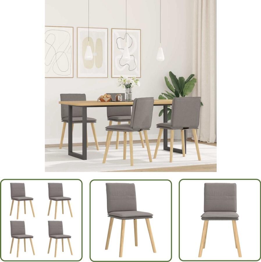 The Living Store Eetkamerstoelen 4 st draaibaar stof taupe Eettafelstoel Eetkamerstoel Stof Eetkamerstoel Taupe Eetkamerstoel Draaibare Eetkamerstoel