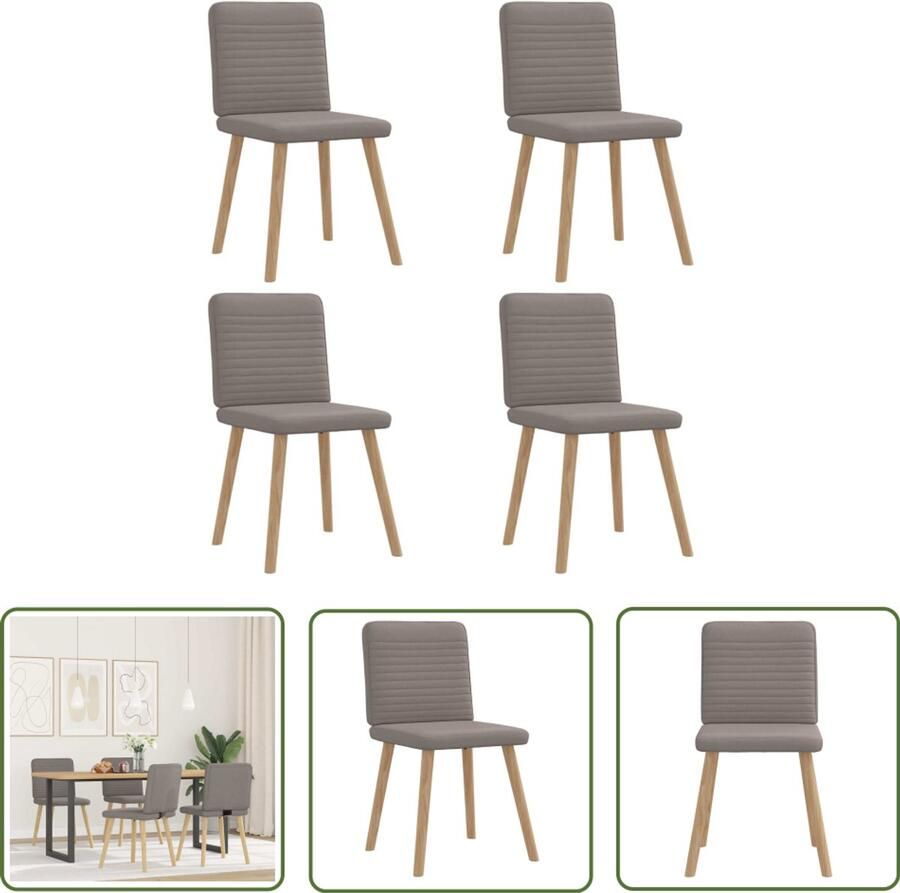 The Living Store Eetkamerstoelen 4 st draaibaar stof taupe Eettafelstoel Eetkamerstoel Comfortabele Stoel Luxe Stoel Modern Ontwerp