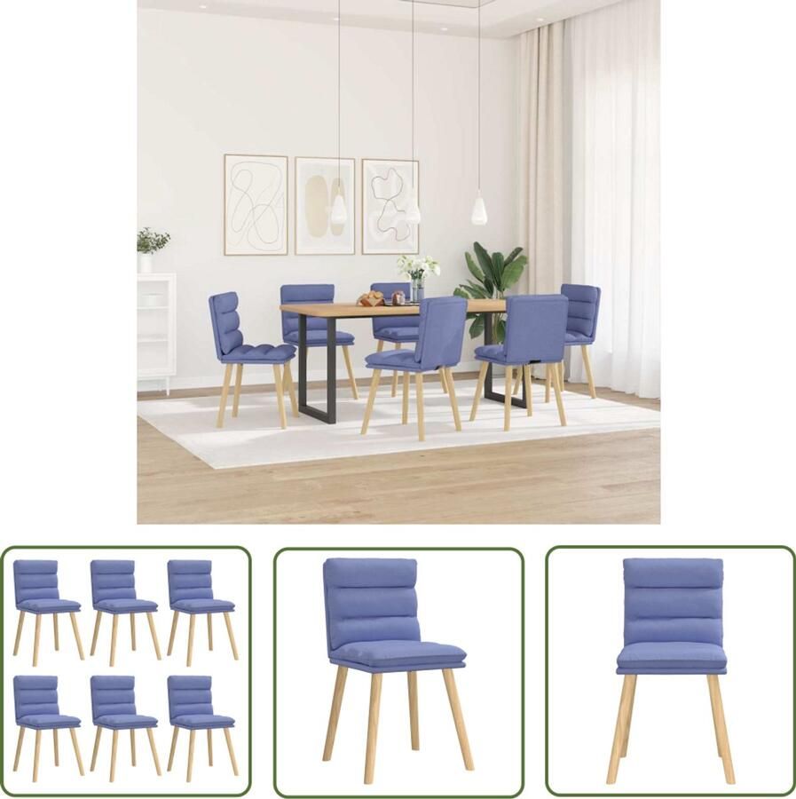 The Living Store Eetkamerstoelen 6 st stof jeansblauw Eettafelstoel Eetkamerstoel Lounge Stoel Moderne Stoel Blauwe Stoel