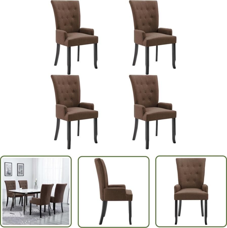 The Living Store eetkamerstoelen bruin 54 x 56 x 106 cm ergonomisch ontworpen