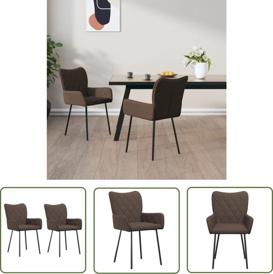 The Living Store Eetkamerstoel Taupe 55 x 55 x 82 cm (B x D x H) Comfortabel en stevig Eetkamerstoel Eettafelstoel Lounge Stoel Salontafel Taupestoel - Foto 2