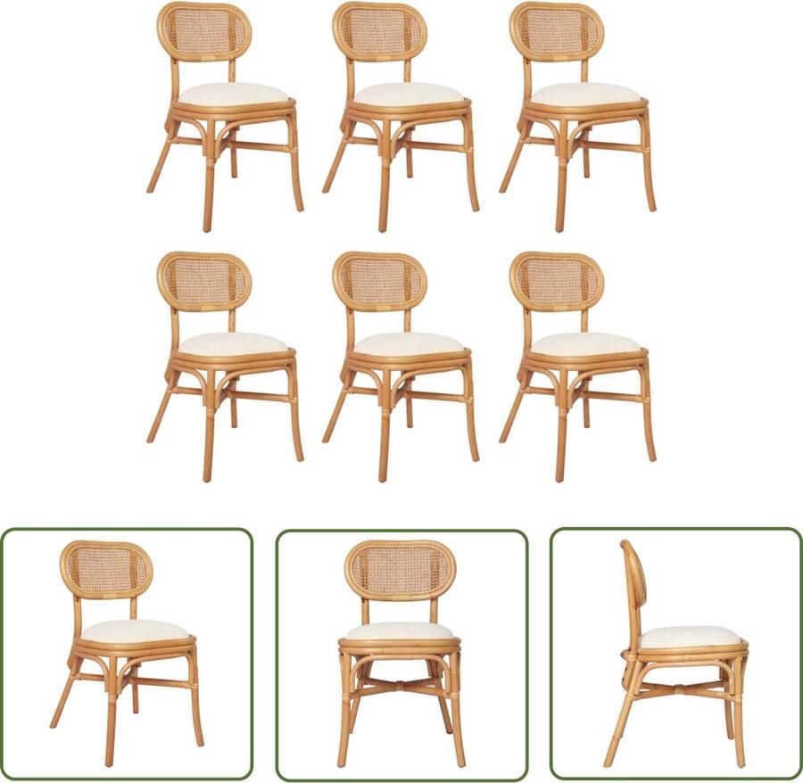 The Living Store Rattan Eetkamerstoelen 46 x 53 x 83 cm Ergonomisch ontwerp Rattan Meubels Eetkamerstoelen Design Stoelen Moderne Stoelen Ergonomische Stoelen - Foto 2