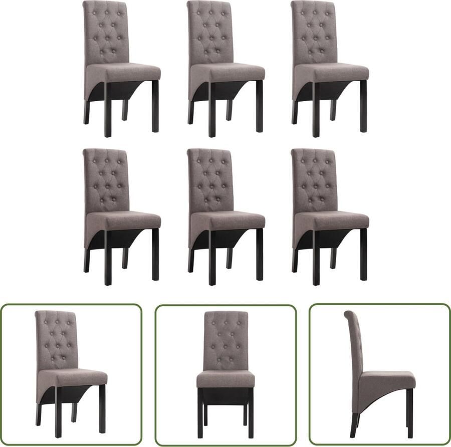 The Living Store Eetkamerstoelen Taupe 42 x 57 x 95 cm Polyester Set van 2 Eettafel Stoelen Eetkamerstoelen Salon Meubels Design Stoelen Luxe Stoelen - Foto 4