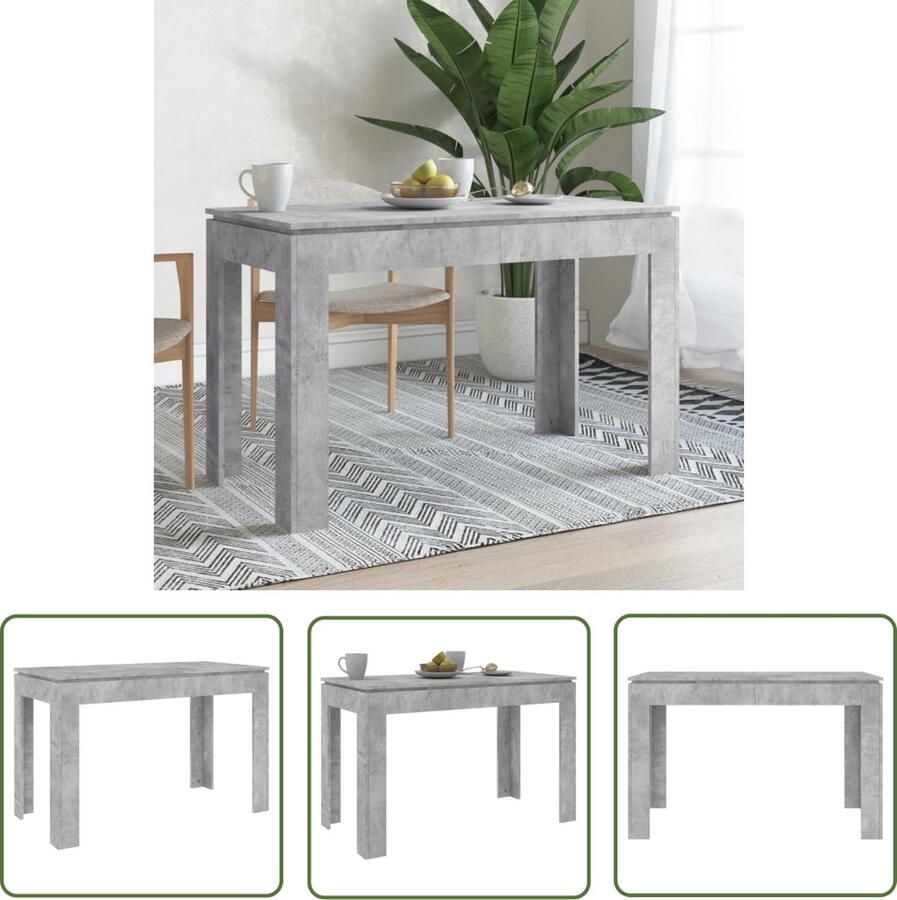 The Living Store Eettafel Betongrijs Spaanplaat 120 x 60 x 76 cm Eetkamertafel Eettafel Modern Houten Eettafel Grijze Eettafel Betonlook Eettafel - Foto 2