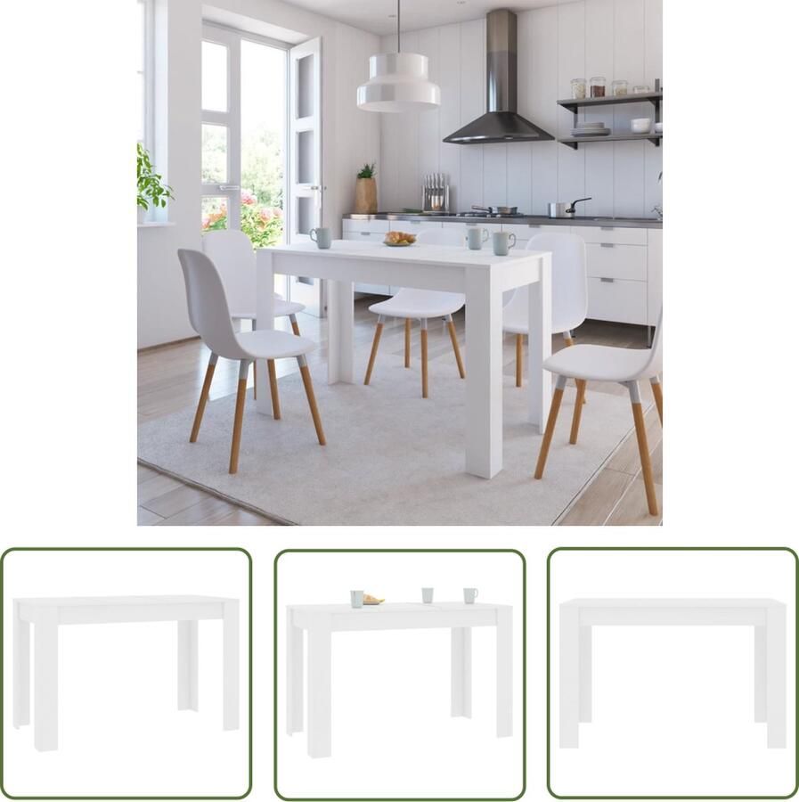 The Living Store Eettafel 120x60x76 cm bewerkt hout wit Eettafel Houten Eettafel Witte Eettafel Moderne Eettafel Scandinavische Eettafel