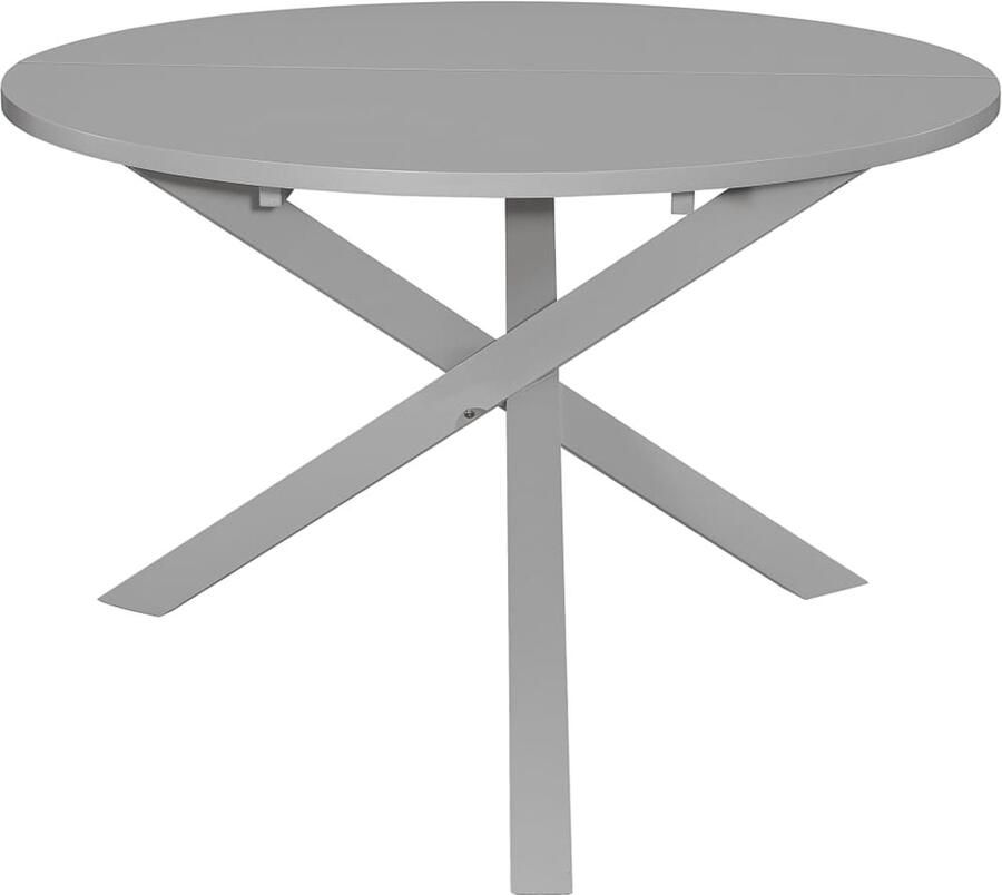 The Living Store Eettafel 120x75 cm MDF grijs Eetkamertafel Ronde Tafel Houten Tafel Mdf Tafel Rubberwood Tafel