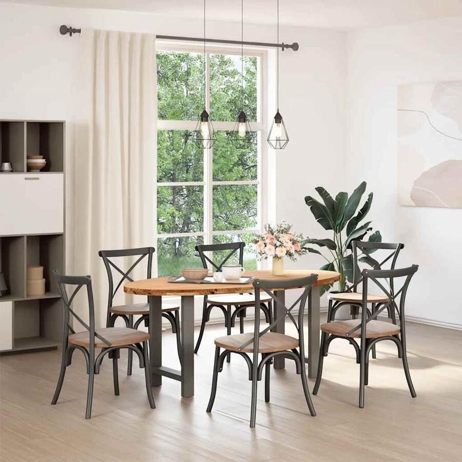 The Living Store Eettafel 180x90x74 cm ovaal massief eikenhout lichtbruin Eetkamertafel Houten Tafel Oak Wood Tafel Ronde Tafel Grote Tafel