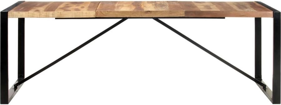 The Living Store Eettafel 220x100x75 cm massief hout Industriële Eettafel Houten Eettafel Acacia Tafels Eethoek Meubilair Salontafels