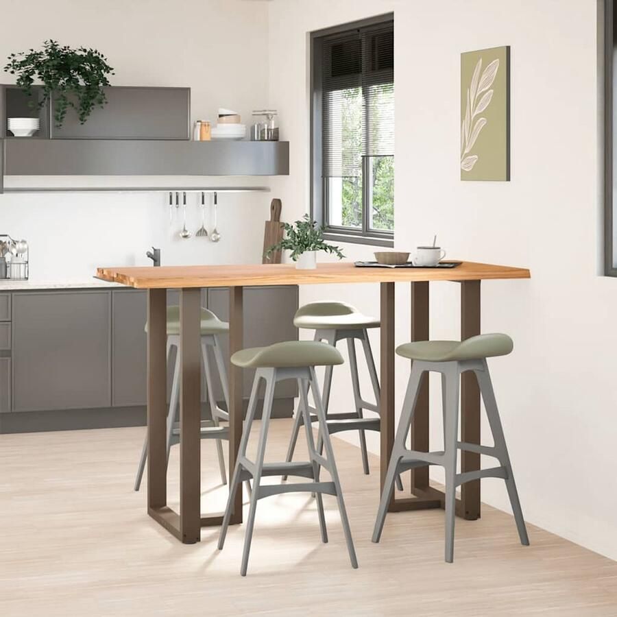 VidaXL Eettafel Massief Eiken Natuurlijke Rand Eetkamertafel Eikenhouten Tafel Houten Tafel Salontafel Grote Tafel