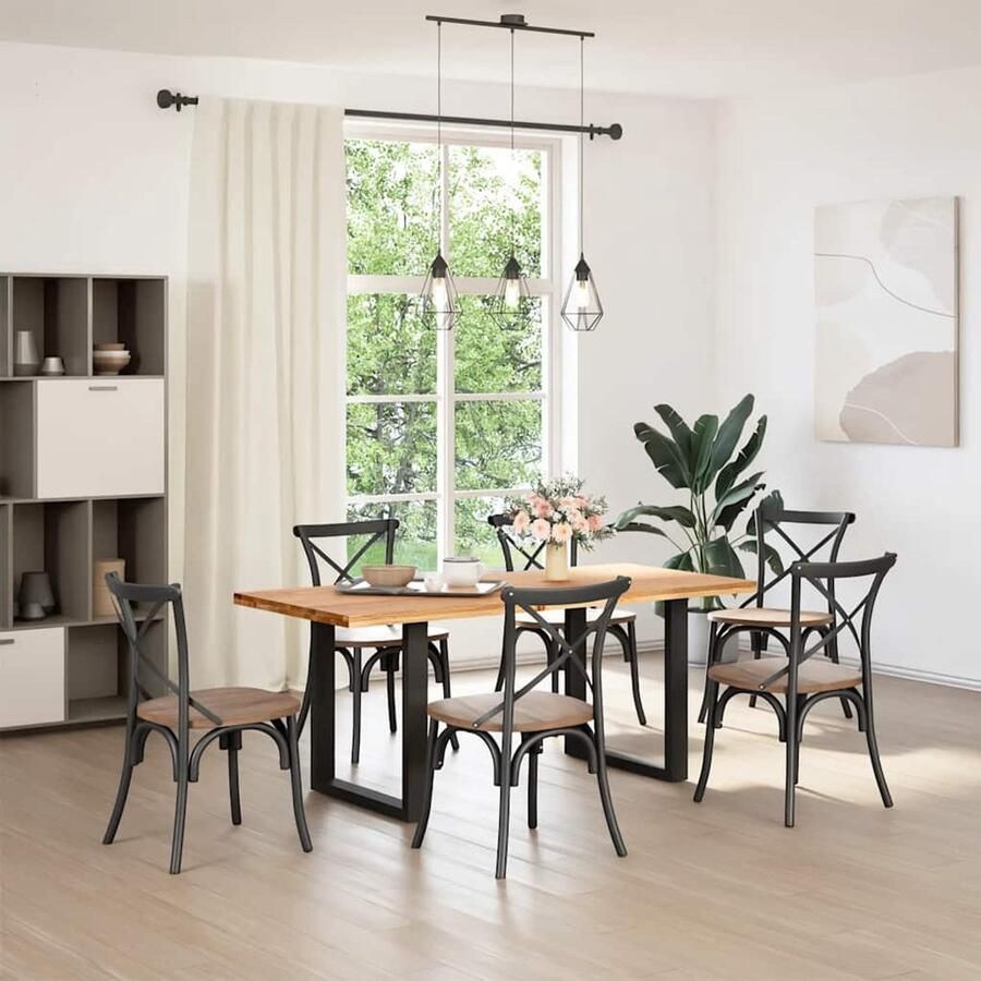 VidaXL Eettafel 180x80x74 cm Massief Eikenhout Eetkamertafel Eikenhouten Tafel Salontafel Tuintafel Massieve Tafel