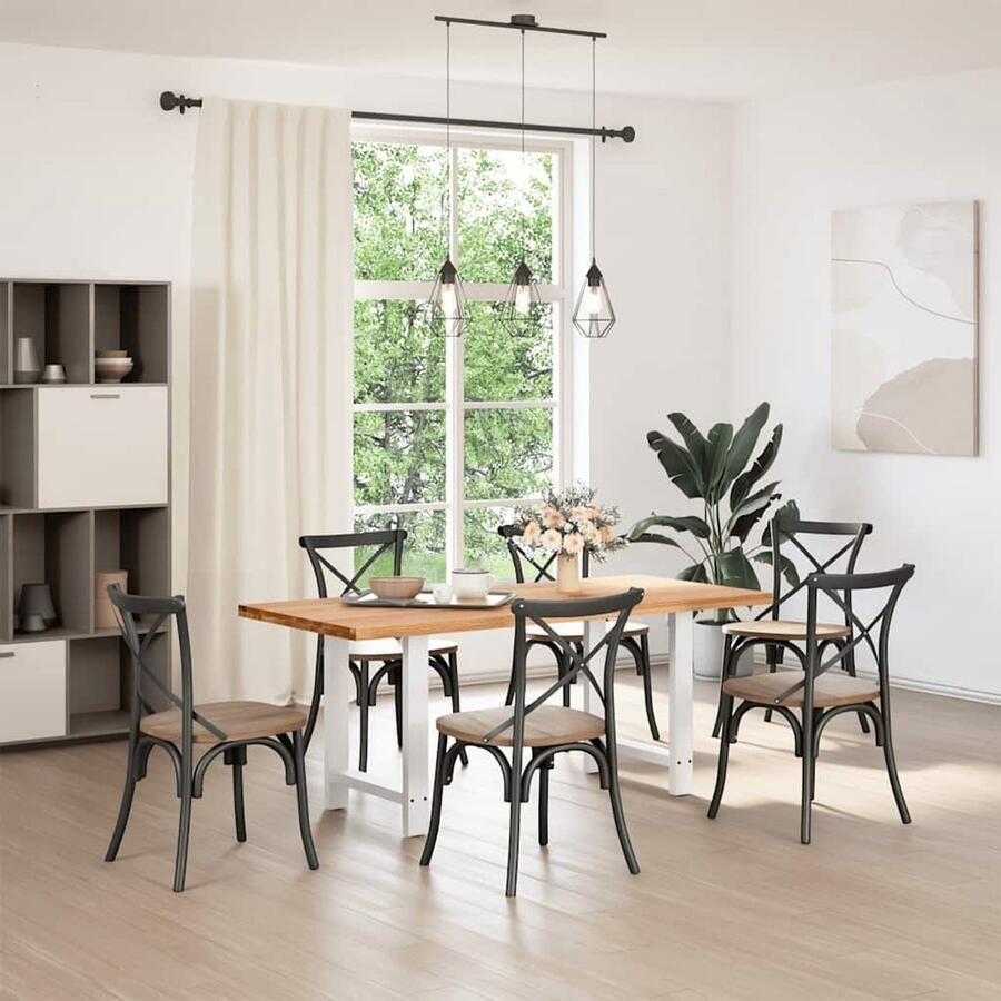 VidaXL Eettafel Rechthoekig 180x80 cm Massief Eikenhout Eettafel Eettafels Eetkamertafel Keukentafel