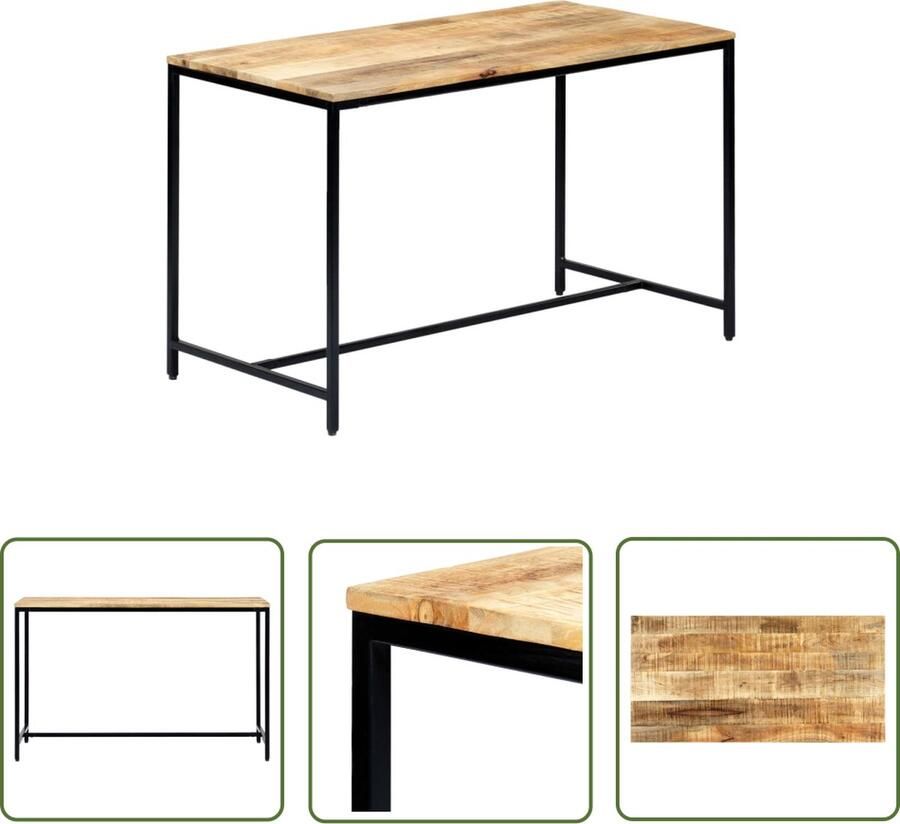 The Living Store Eettafel Rough Mango Wood 120 x 60 x 75 cm Industriële stijl - Foto 3