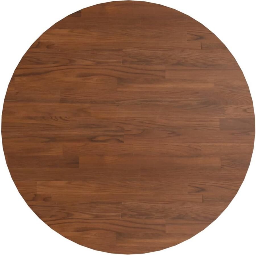 The Living Store Tafelblad rond Ø50x1 5 cm bewerkt massief eikenhout donkerbruin Eikenhouten Tafelblad Massief Hout Tafelblad Vervangen Vintage Tafel Rustic Design - Foto 2