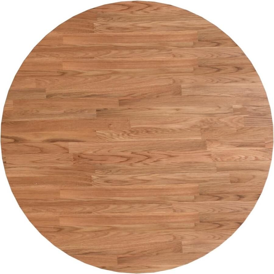 The Living Store Tafelblad rond Ø80x1 5 cm bewerkt massief eikenhout lichtbruin Eikenhouten Tafelblad Rond Rustiek Design Lichtbruin Tafelblad Massief Hout