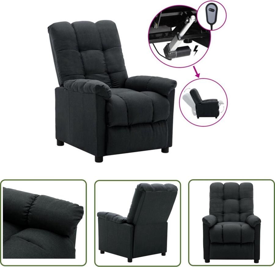 The Living Store Elektrisch Verstelbare Fauteuil Donkergrijs 74 x 99 x 102 cm Met Elektromotor Elektrische Fauteuil Loungestoel Tv-stoel Grijs Fauteuil Fauteuils Online Kopen - Foto 3