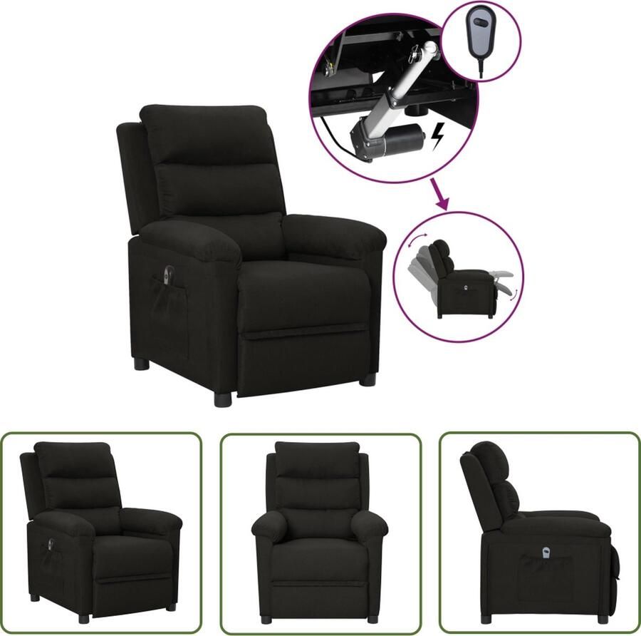 The Living Store Elektrisch Verstelbare Stoel Zwart 74 x 92 x 101.5 cm Met Elektromotor Elektrische Fauteuil Verstelbare Stoel Lounge Stoel Fauteuils Online Kopen Ergonomische Stoel - Foto 3