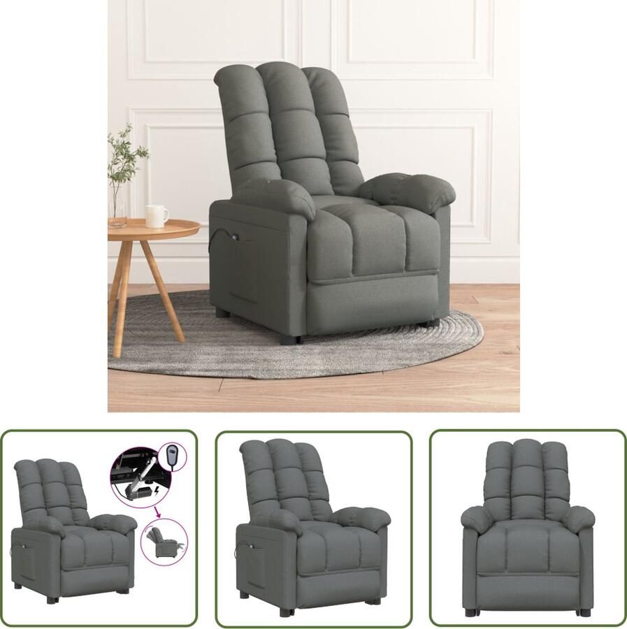 The Living Store Elektrisch Verstelbare Fauteuil Donkergrijs 74 x 99 x 102 cm Met Elektromotor Elektrische Fauteuil Loungestoel Tv-stoel Grijs Fauteuil Fauteuils Online Kopen - Foto 2