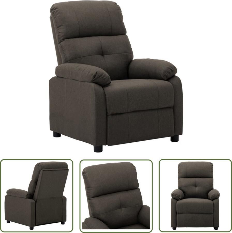 The Living Store Fauteuil Hoge Rug Taupe Stof 76 x 90 x 100 cm Draagvermogen 110 kg