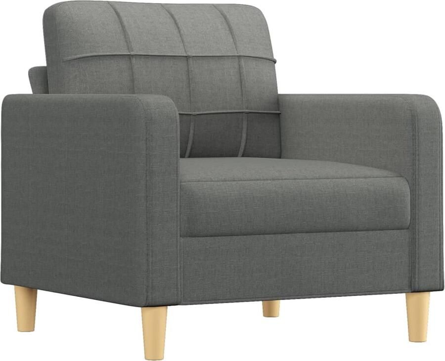 The Living Store Fauteuil Luna Donkergrijs 78 x 77 x 80 cm Comfortabele Stoel Fauteuils Grijs Lounge Stoel Relaxfauteuil Design Fauteuil - Foto 3