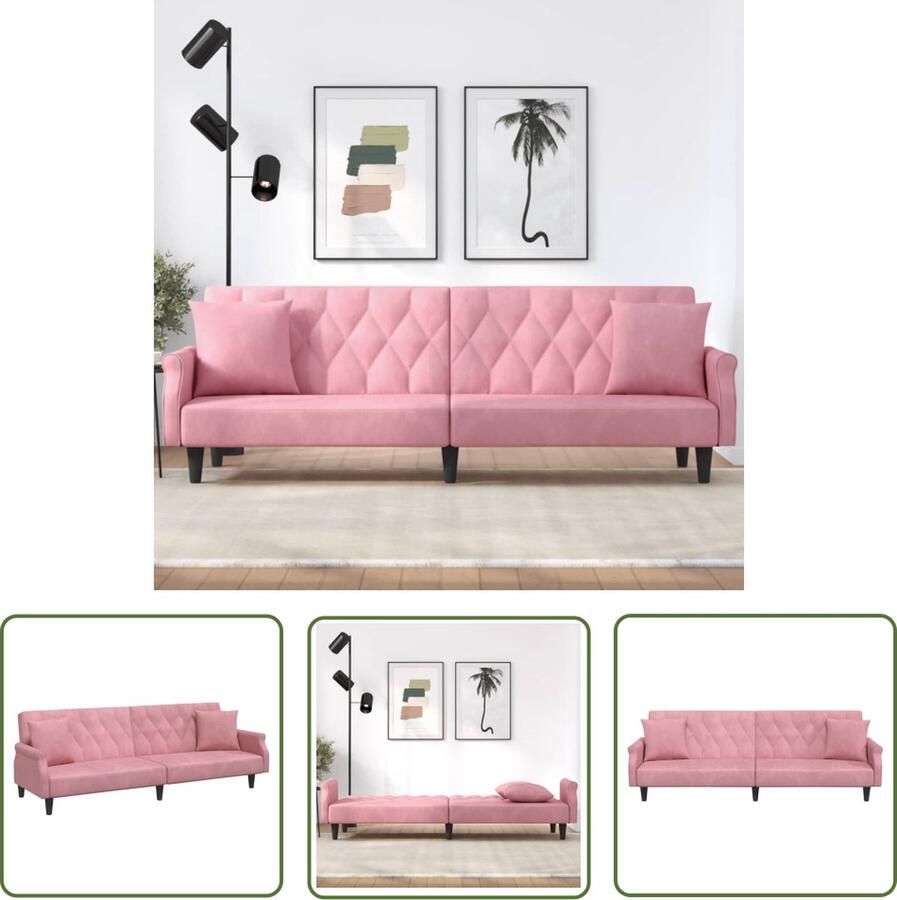 The Living Store Fluwelen Slaapbank Roze Verstelbare Rugleuning Comfortabele Zittingen Praktische Rolkussens Stevig Frame Handleiding Inbegrepen 216x89x70cm Slaapbank Fluwelen Bank Rozerode Bank Lounge Bank Tweepersoons Bank