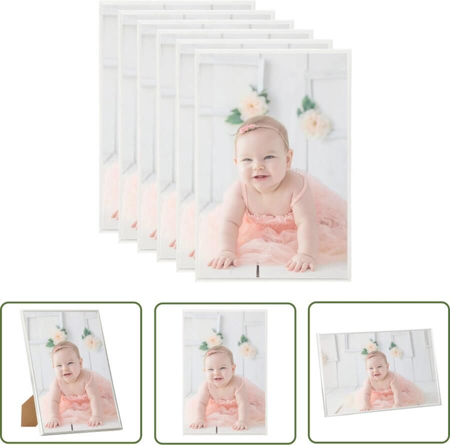 The Living Store Fotolijsten 5 st voor wand of tafel 50x70 cm MDF zilverkleurig Fotolijsten Fotolijstjes Zilveren Fotolijsten Mdf Fotolijsten Wanddecoratie