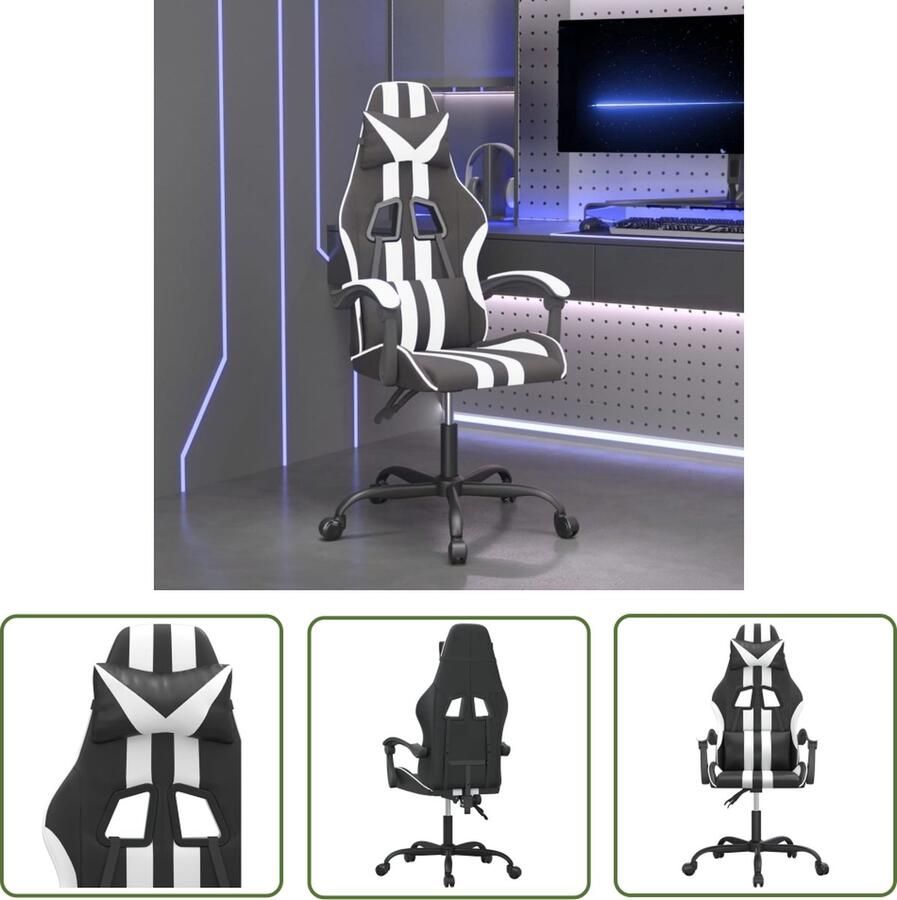 The Living Store Gamestoel Unique Stoelen 57.5x59.5 Verstelbaar en duurzaam - Foto 2