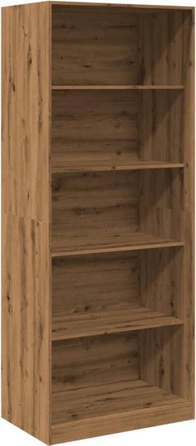 The Living Store Kledingkast 80x50x200 cm bewerkt hout artisanaal eikenkleur Kledingkast Gangkast Houten Kast Eikengroot Opslagoplossing - Foto 2