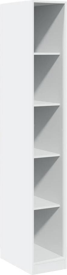 The Living Store Kledingkast 30x50x200 cm bewerkt hout wit Kledingkast Gangkast Houten Kast Wit Meubel Opslagoplossing - Foto 2