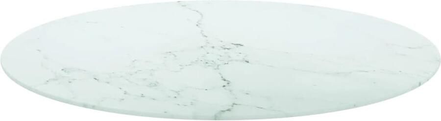 The Living Store Gehard glazen tafelblad á 80 x 1 cm Wit Marmeren design Gehard Glas Tafelblad Marmeren Design Tafelblad Wit Tafelblad Rond Tafelblad Eetkamertafelblad - Foto 2
