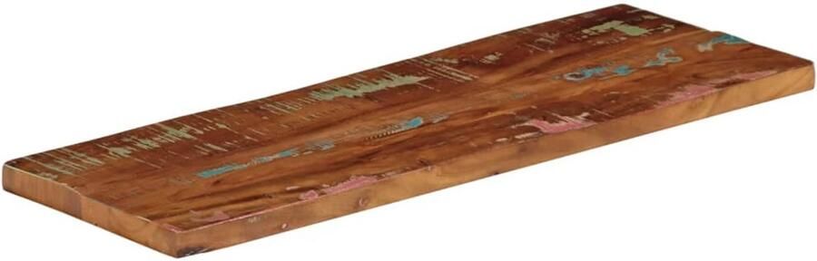 The Living Store Massief gerecycled houten tafelblad 70 x 30 x 3.8 cm Meerkleurige afwerking Tafelblad Houten Tafelblad Vintage Tafelblad Gerecycleerde Materialen Landelijke Stijl - Foto 2