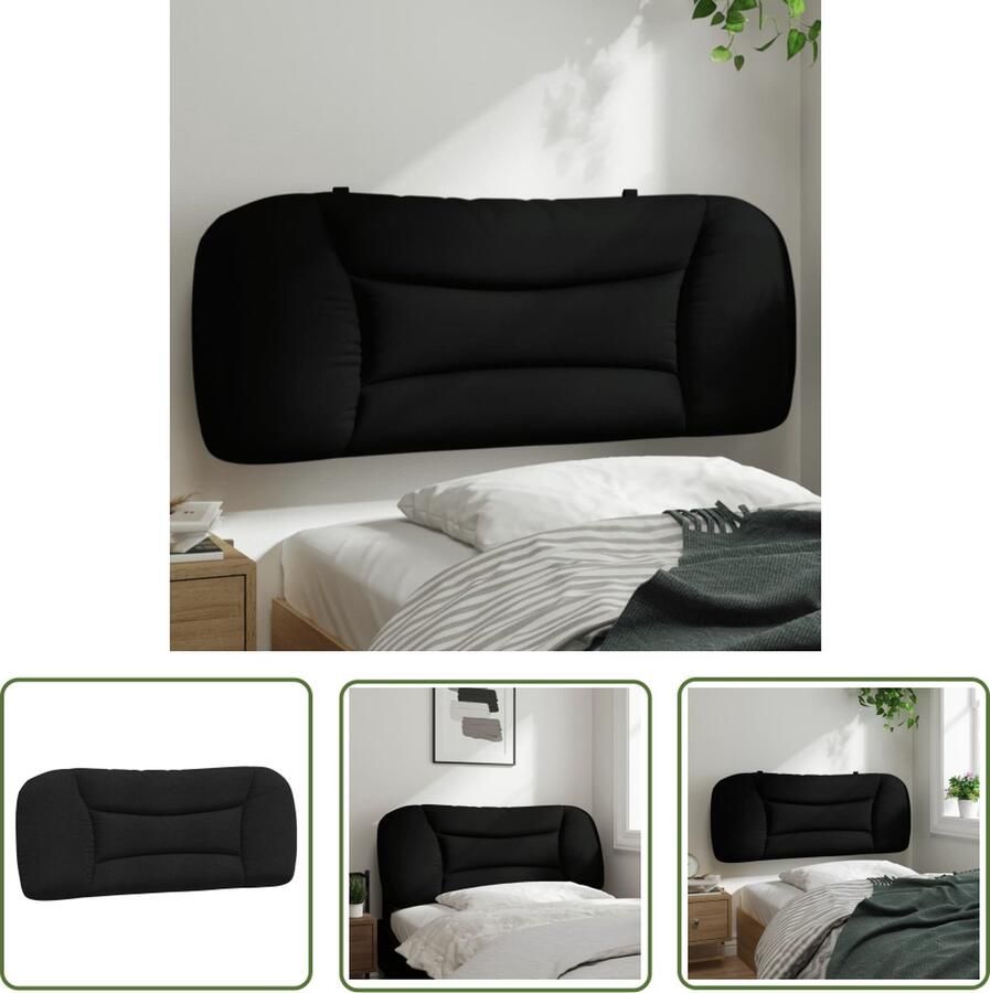 The Living Store Gestoffeerd Hoofdbord Kussen 110 x 15 x 48 cm LED-verlichting Zwart Hoofdkussen Hoofdbordkussens Led Verlichting Slaapcomfort Ergonomisch Hoofdkussen