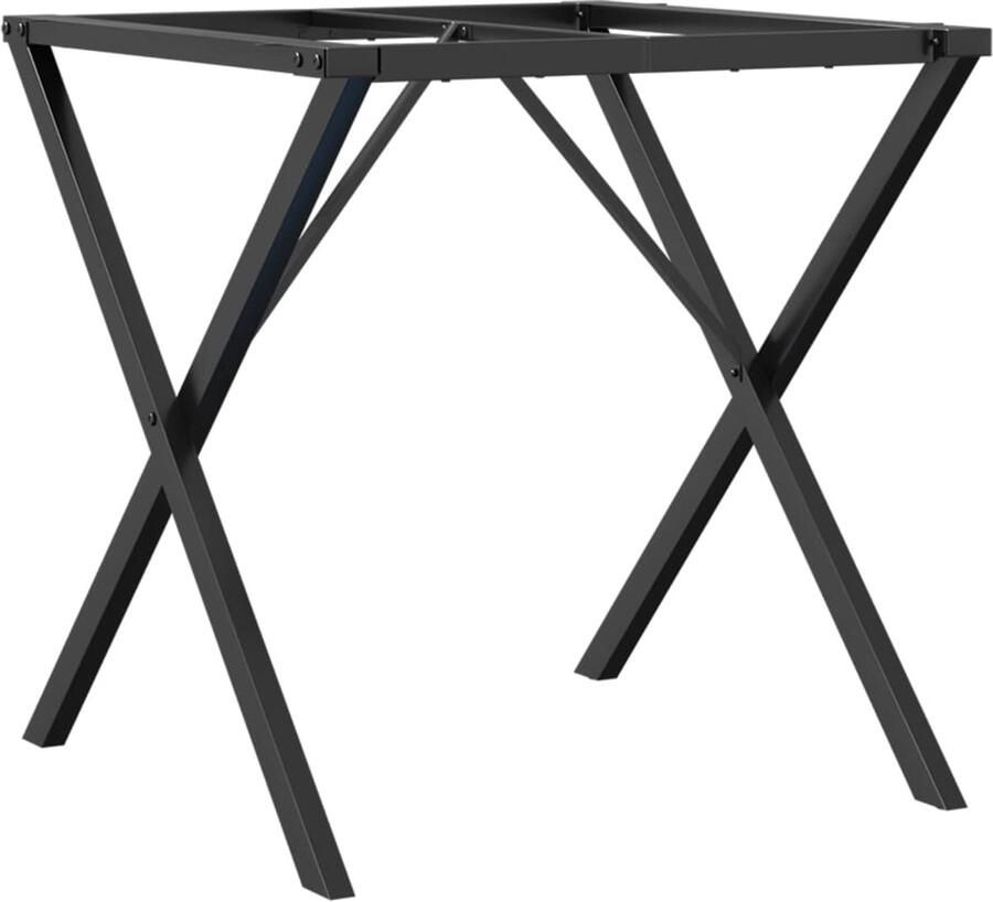 The Living Store Gietijzeren X-Frame Tafelpoten 60 x 60 x 73 cm Industrieel Meubelstuk Eettafel Poten Gietijzeren Poten Industriële Meubels Tafelpoten Set Zwarte Tafelpoten - Foto 2