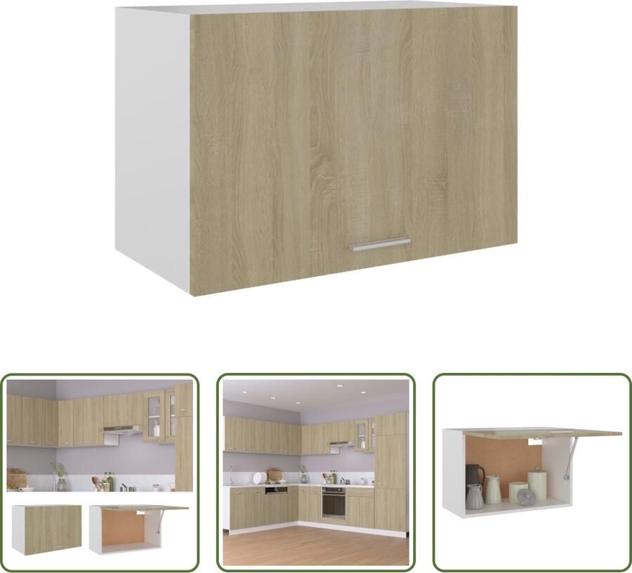 The Living Store Hangkast Opbergkast 60 x 31 x 40 cm Sonoma Eiken