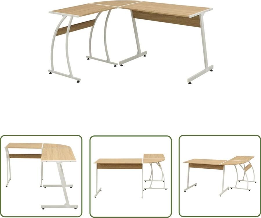 The Living Store Hoekbureau Bureau 152 x 117 x 74 cm Eiken - Foto 2