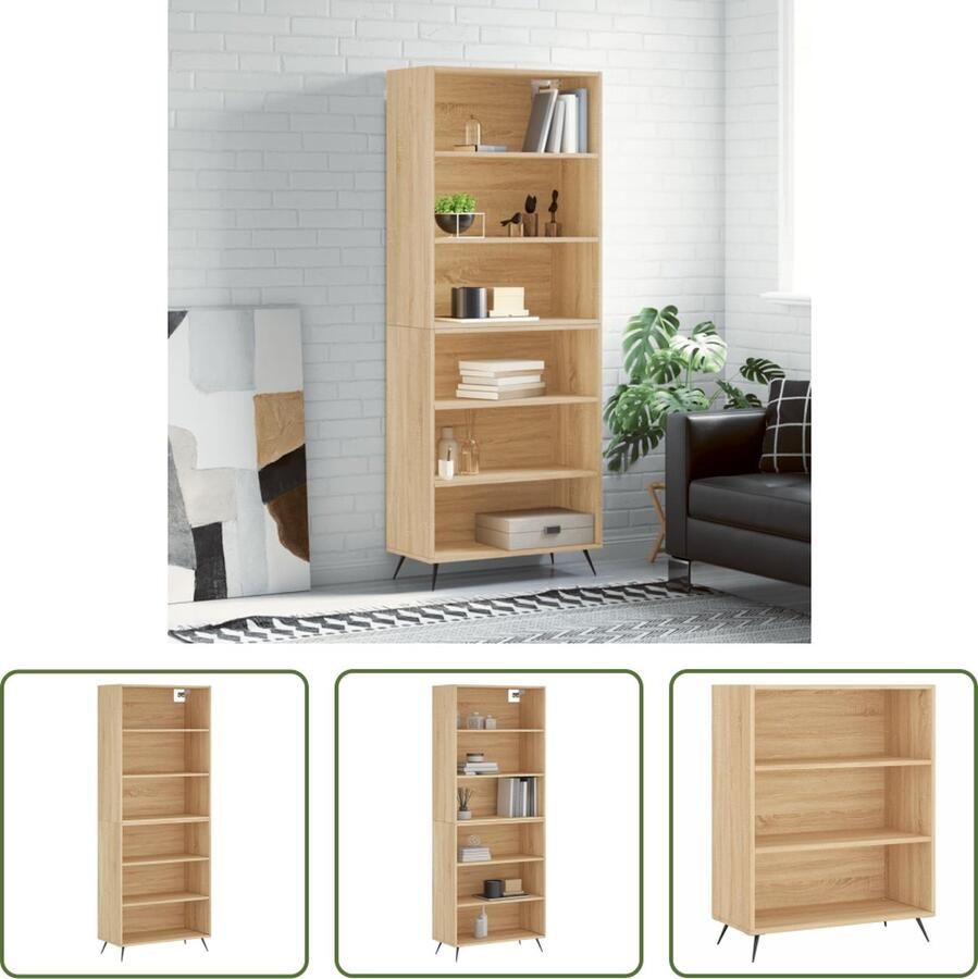 The Living Store Hoge Kast Buffetkast 180 cm Sonoma Eiken