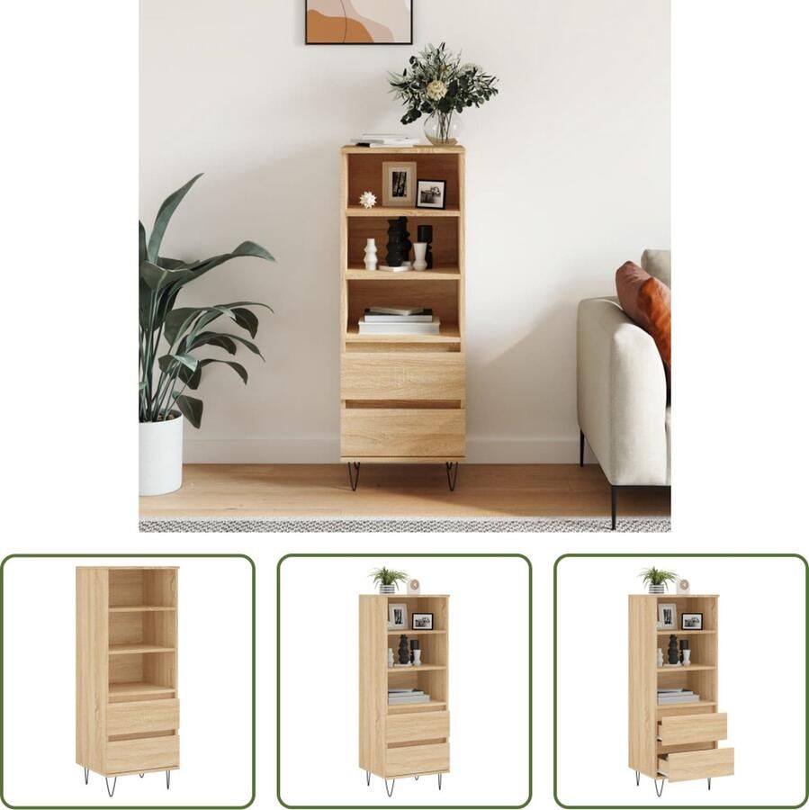 VidaXL Kasten Hoge Kast Hoge kast 40x36x110 cm bewerkt hout sonoma eiken Houten Kast Bruine Kast Salontafel