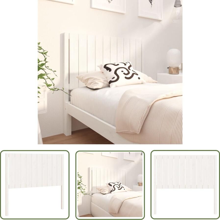 The Living Store Houten Hoofdeinde Meubels 105.5 x 4 x 100 cm Rustieke Charme Houten Hoofdbord Hoofdeinde Rustic Decor Vintage Stijl Slaapkamer Meubilair