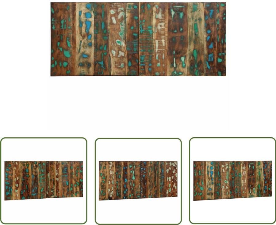 The Living Store Hoofdbord 120 cm massief gerecycled hout meerkleurig Hoofdbord Beddecoratie Houten Hoofdbord Vintage Hoofdbord Industrieel Hoofdbord
