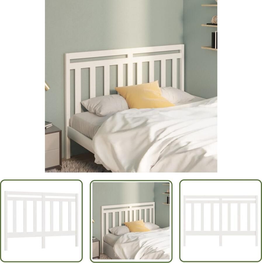 The Living Store Houten Hoofdeinde 126 x 4 x 100 cm Klassieke Uitstraling Houten Hoofdbord Hoofdeinde Beddecoratie Klassieke Uitstraling Grenenhout