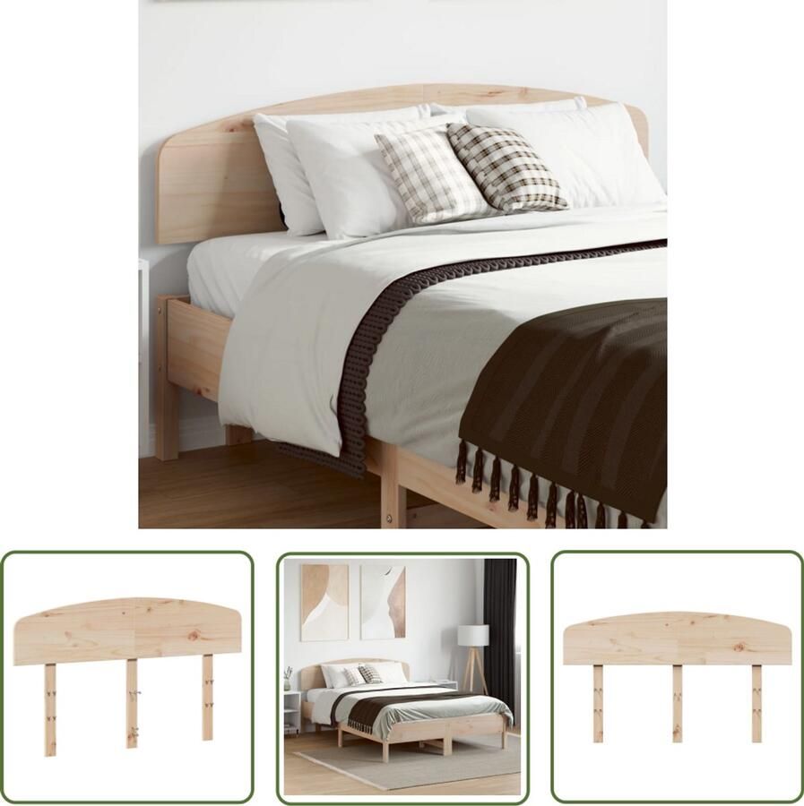 The Living Store Rustic Grenenhouten Hoofdbord 140.5 x 3.5 x 81 cm Stabiele frames Hoofd Bord Beddengoed Rustic Decor Grenenhout Meubels Hoofdkussen