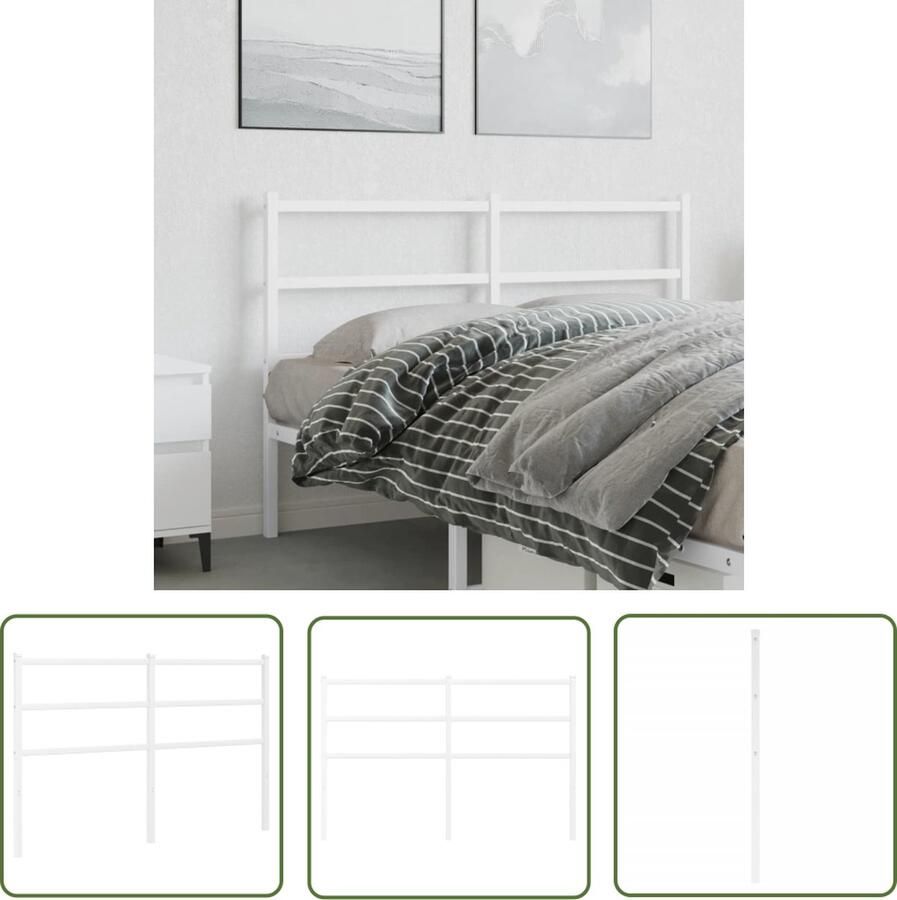The Living Store Hoofdbord Metaal 142x90 cm Robuuste Constructie Hoofdbord Hoofdboard Metalen Hoofdbord Beddecoratie Slaapkamervloer