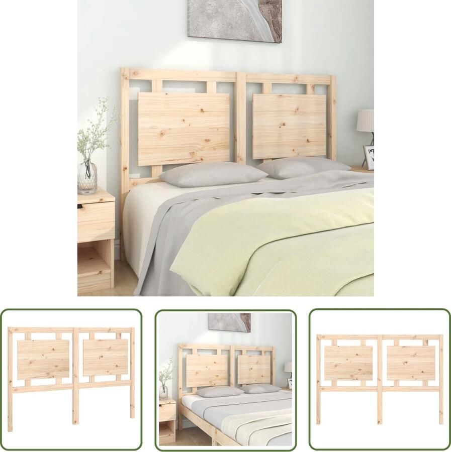 The Living Store Houten Hoofdeinde Grenenhout 140.5 x 4 x 100 cm Rustieke Charme Houten Hoofdbord Hoofdeinde Grenenhout Rustic Landelijke Stijl