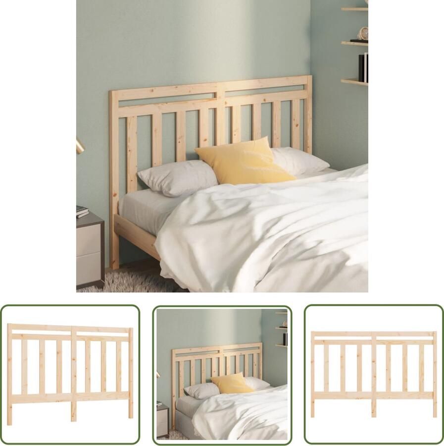 The Living Store Houten Hoofdeinde Grenenhout 141 x 4 x 100 cm Klassiek design Houten Hoofdbord Hoofdeinde Grenenhout Klassiek Design Beddecoratie