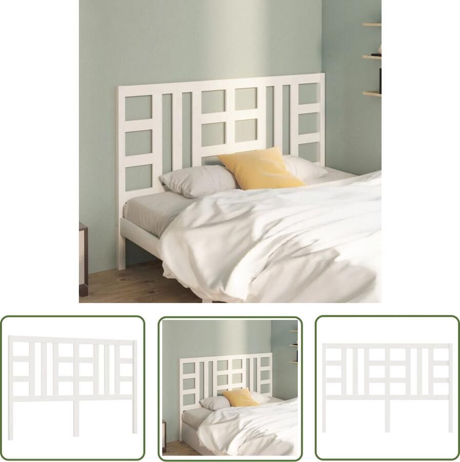 The Living Store Houten Hoofdeinde Grenenhout Wit 146 x 4 x 100 cm Klassieke Uitstraling Houten Hoofdbord Hoofdeinde Klassieke Stijl Wit Hoofdbord Grenenhout