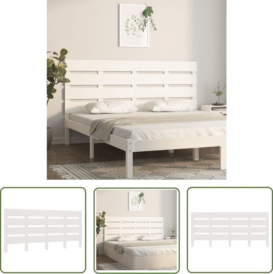 The Living Store Houten Hoofdbord Grenenhout Wit 150 x 3 x 80 cm Houten Hoofdbord Hoofd Bord Grenenhout Hoofdbord Wit Hoofdbord Hoofdkussen Steunen