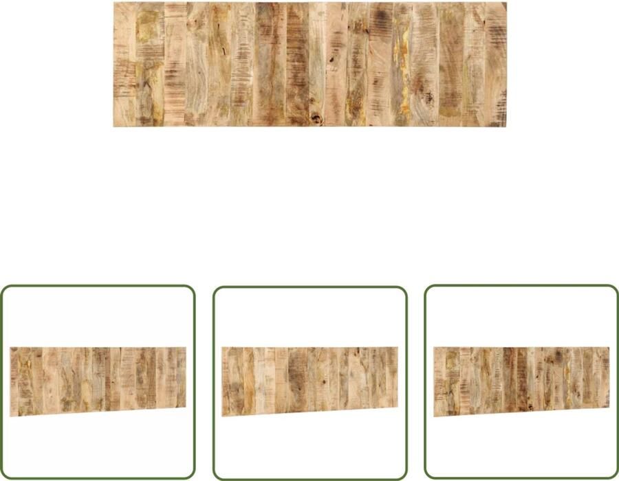 The Living Store Hoofdbord 160 cm massief ruw mangohout Hoofdbord Mango Wood Industrieel Design Houten Hoofdbord Beddecoratie
