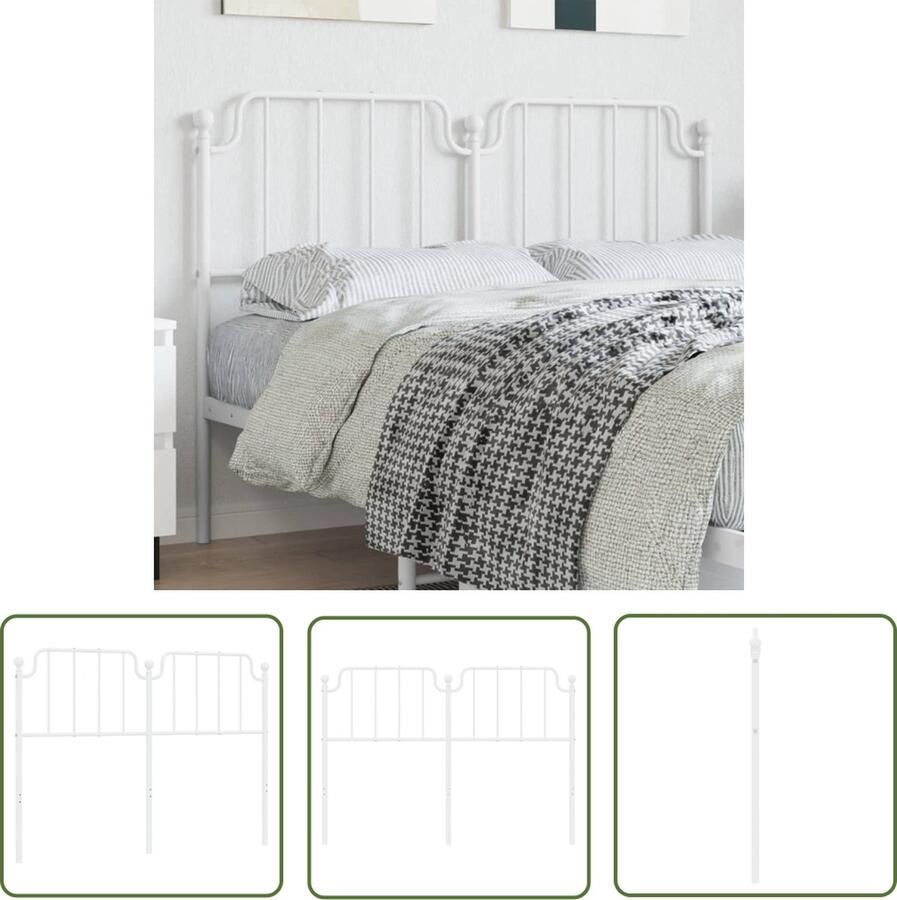 The Living Store Hoofdbord Rond Metalen bed 166 x 102 cm Stalen constructie Hoofdbord Hoofddekking Beddecoratie Metalen Hoofdbord Rond Hoofdbord