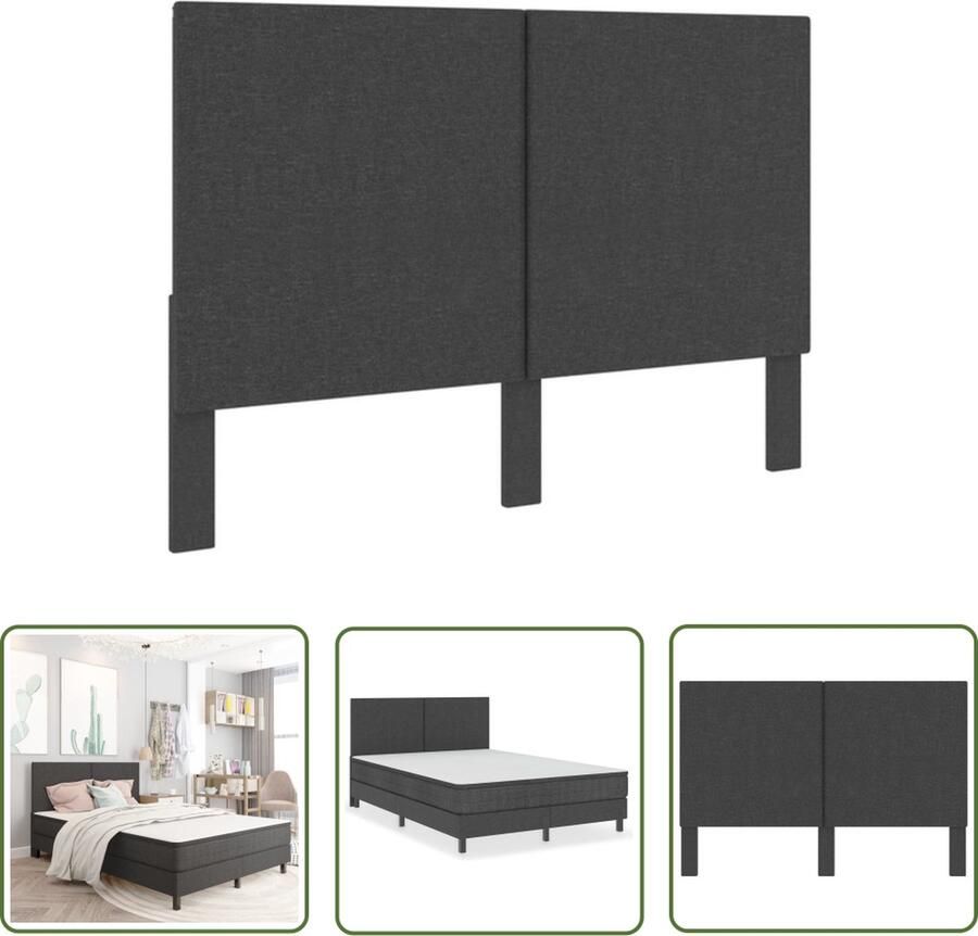 The Living Store Hoofdbord 161 x 116 x 3.8 cm Donkergrijs Hoofdbord Hoofdeinde Beddecoratie Donkere Kleuren Grijs